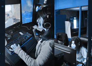 Ayesha Samman, who goes by the alias Skeltra, can be seen playing in this picture